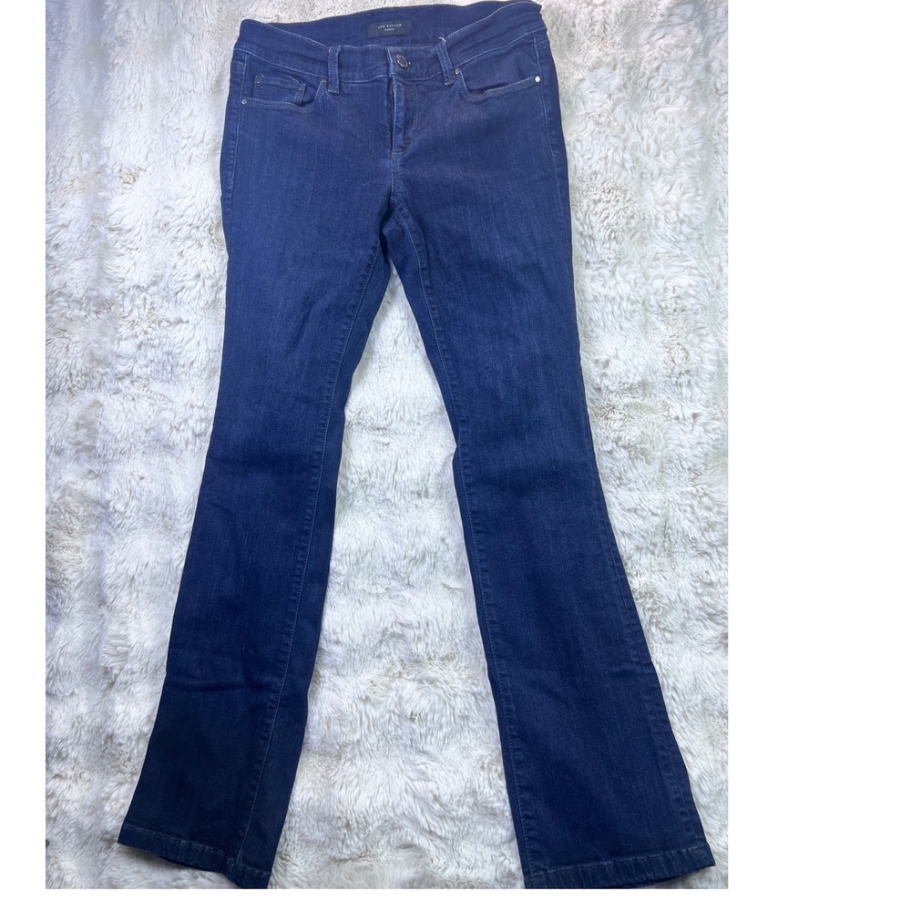 Ann Taylor The Boot Modern Fit Jeans Dark Wash Petite 4P Bootcut Denim. A39